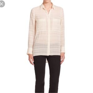 IRO Alaina Textured Silk Button Down Blouse Cream Color Size 40